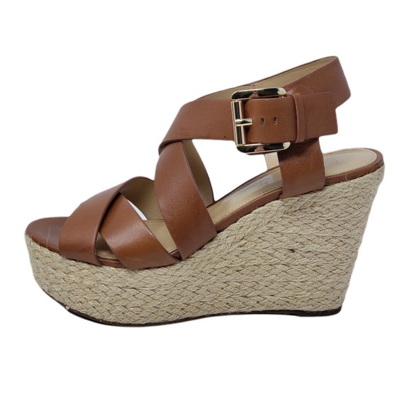 Michael Kors Shoes - Authentic Michael Kors Wedge Leather Brown Sandal